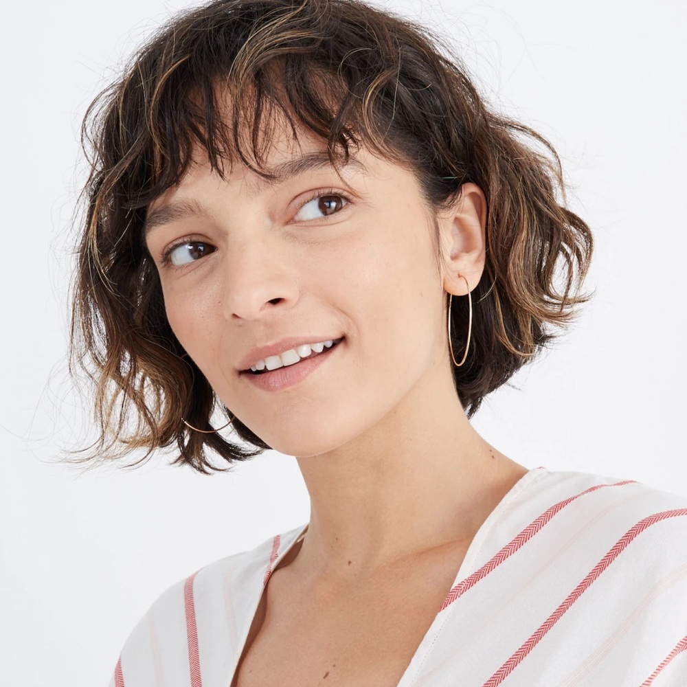 Madewell Demi-Fine 14k white Gold-Filled Large Hoop Earrings silver